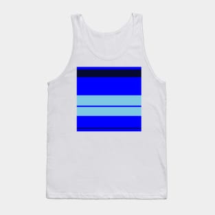 A refined unity of Lightblue, Blue, Darkblue and Cetacean Blue stripes. Tank Top